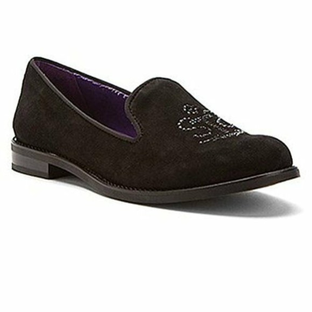 Sperry Top Sider Pennington Black Suede Loafer with Rhinestones